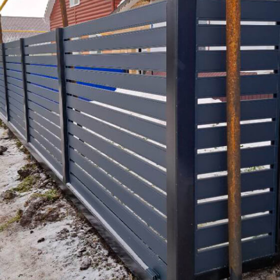 Забор ранчо Металлопланкен RAL7024 МАТТЕ Серый Графит матовый