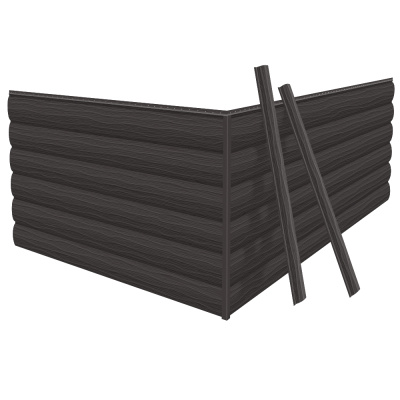 Фото сайдинга металлического (металлосайдинга) царьсайдинга Бревно Рубленое 4Д RAL8019 Темный Шоколад для фасада дома