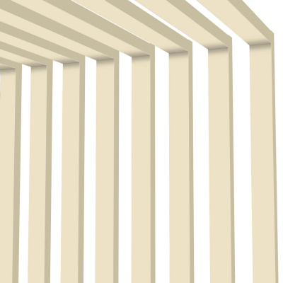 Декоративные рейки металлические RAL1015/1015 Слоновая Кость двусторонний на стенах и потолке в сборе